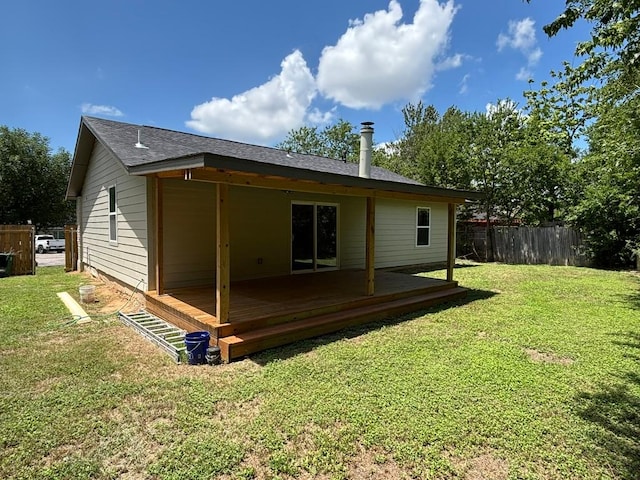 4608 E Village Ct, Austin, TX 78744 - back of house featuring a deck and a shingled roof