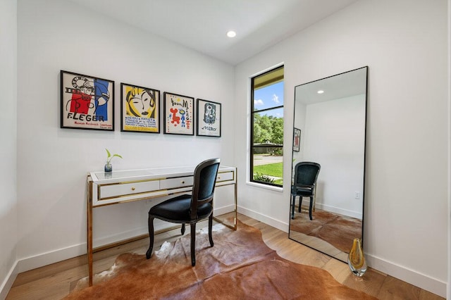 2517 Great Oaks Pkwy, Austin, TX 78756 - office area featuring wood finished floors and recessed lighting