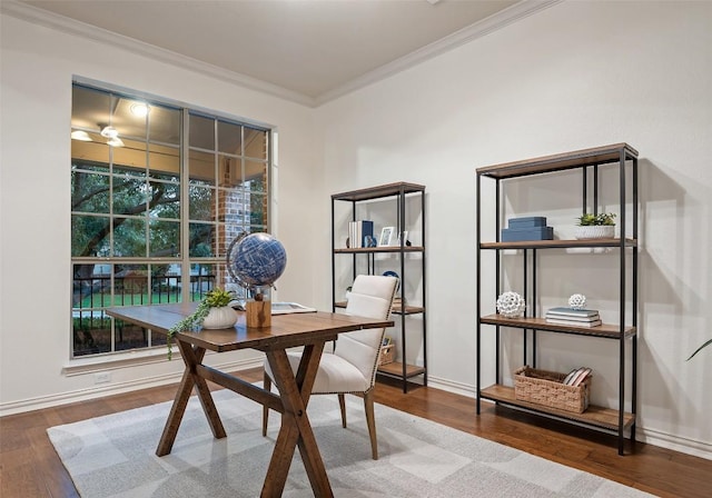 3803 Katie Ln, Cedar Park, TX 78613 - office with crown molding and wood finished floors