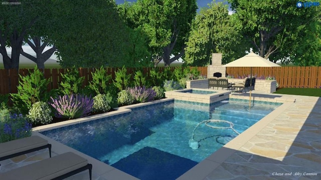 11235 Tracton Ln, Austin, TX 78739 - view of swimming pool with a fenced backyard, a patio area, and a pool with connected hot tub