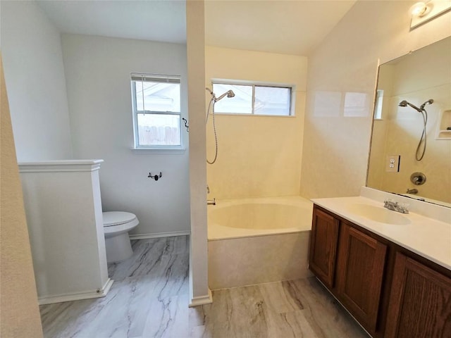 707 Johnny Bench, Round Rock, TX 78665 - full bath with vanity, bathtub / shower combination, and marble finish floors
