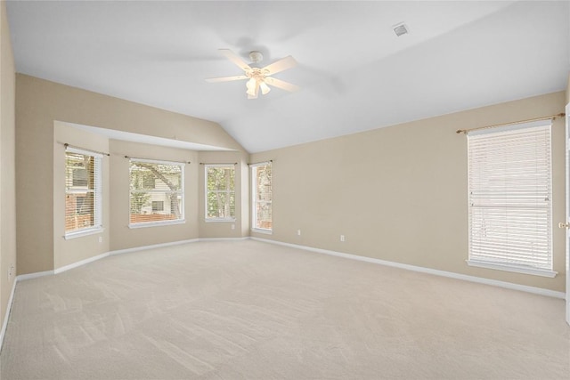 403 Warm Breeze Cv, Austin, TX 78717 - spare room featuring ceiling fan, light carpet, and vaulted ceiling