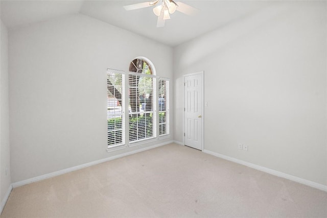 403 Warm Breeze Cv, Austin, TX 78717 - unfurnished room featuring carpet flooring, a ceiling fan, and vaulted ceiling