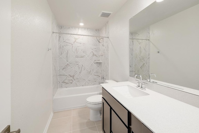4935 Mozzafiato Ln, Round Rock, TX 78665 - full bath featuring vanity, shower / bath combination, and tile patterned floors