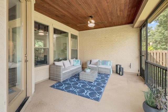 102 Rivulet Ln, Austin, TX 78738 - view of patio / terrace with ceiling fan and an outdoor hangout area