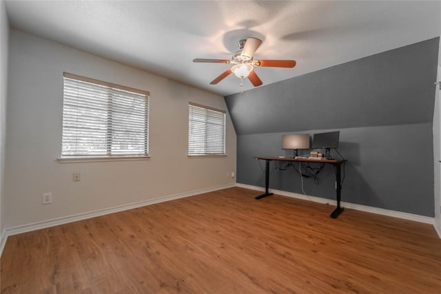 11811 Arabian Trl, Austin, TX 78759 - bonus room featuring a ceiling fan, wood finished floors, and vaulted ceiling