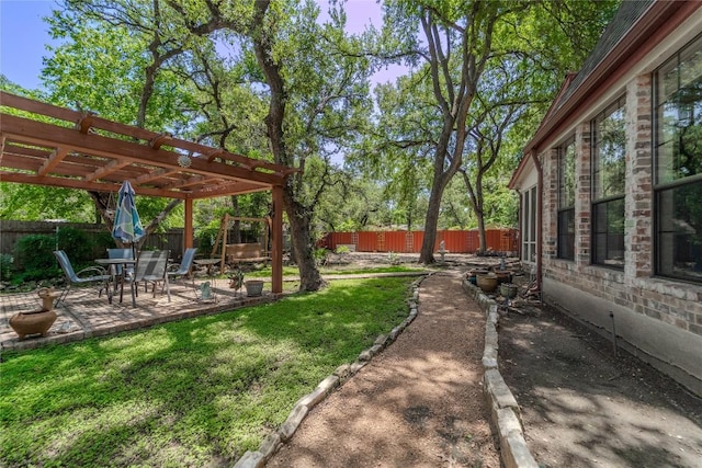 11811 Arabian Trl, Austin, TX 78759 - fenced backyard with a pergola and a patio area