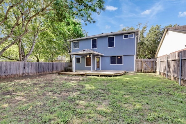 1608 Melibee Trl, Austin, TX 78748 - rear view of house featuring a fenced backyard and a wooden deck