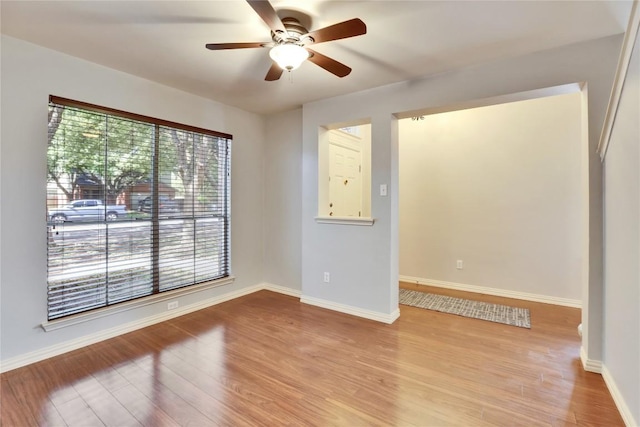 1608 Melibee Trl, Austin, TX 78748 - unfurnished room with a ceiling fan and light wood-style flooring