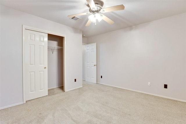 1608 Melibee Trl, Austin, TX 78748 - unfurnished bedroom with light colored carpet, a closet, and a ceiling fan