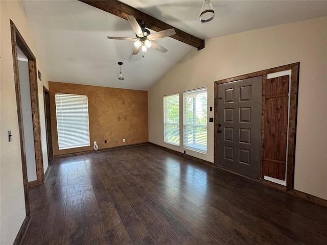 572 Eastern Ave, Bertram, TX 78605 - foyer entrance with dark wood-style floors and a ceiling fan