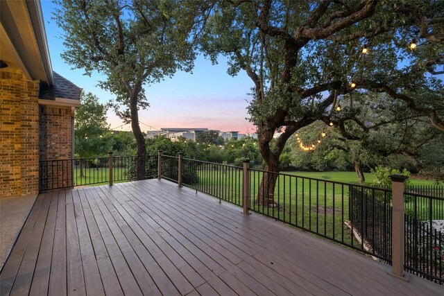 128 Big Sky Cv, Austin, TX 78737 - deck at dusk with a lawn