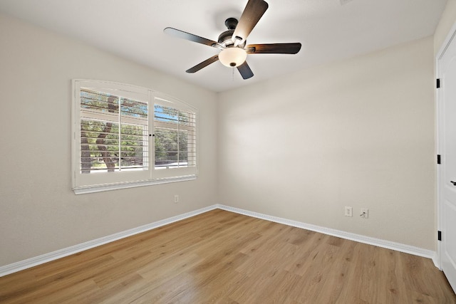 3608 Rockefeller Cv, Lago Vista, TX 78645 - empty room with a ceiling fan and light wood-type flooring