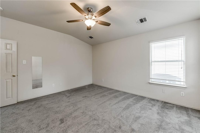 2306 Wilma Rudolph Rd, Austin, TX 78748 - unfurnished room with vaulted ceiling, carpet floors, and ceiling fan