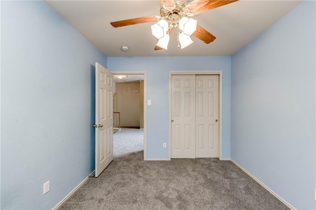 2306 Wilma Rudolph Rd, Austin, TX 78748 - unfurnished bedroom with carpet floors, a closet, and a ceiling fan