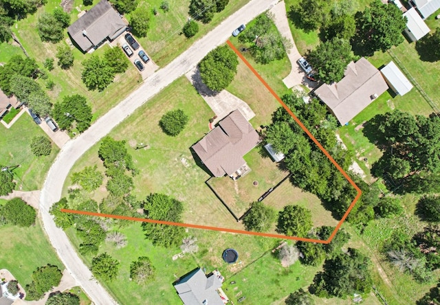 157 Old Firetower Rd, Bastrop, TX 78602 - aerial view of property and surrounding area with property parcel outlined