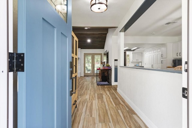 4001 Granada Dr, Georgetown, TX 78628 - entryway with light wood-style floors and french doors