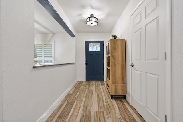 4001 Granada Dr, Georgetown, TX 78628 - entryway with baseboards and wood finished floors