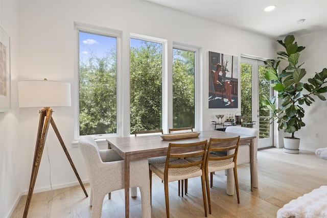 3100 Menchaca Rd Unit 24, Austin, TX 78704 - dining room with light wood-style floors and recessed lighting