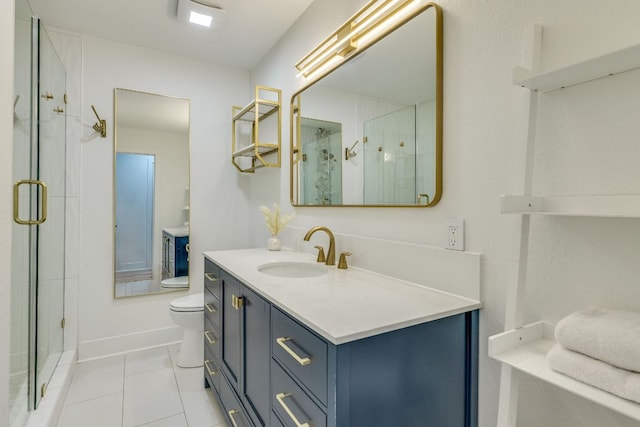 6904 Rusty Fig Dr, Austin, TX 78750 - full bath with vanity, a stall shower, and tile patterned flooring