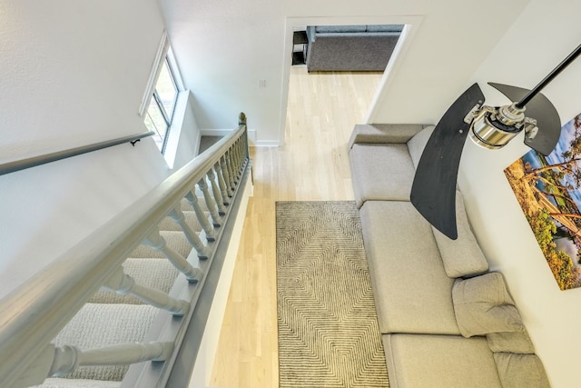 6904 Rusty Fig Dr, Austin, TX 78750 - staircase with wood finished floors
