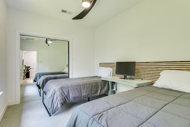 6904 Rusty Fig Dr, Austin, TX 78750 - carpeted bedroom featuring ceiling fan and a closet