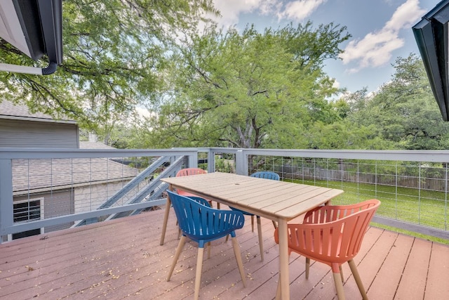 6904 Rusty Fig Dr, Austin, TX 78750 - wooden terrace featuring outdoor dining area