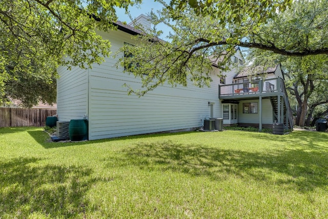 6904 Rusty Fig Dr, Austin, TX 78750 - rear view of property with a wooden deck, stairway, and a chimney