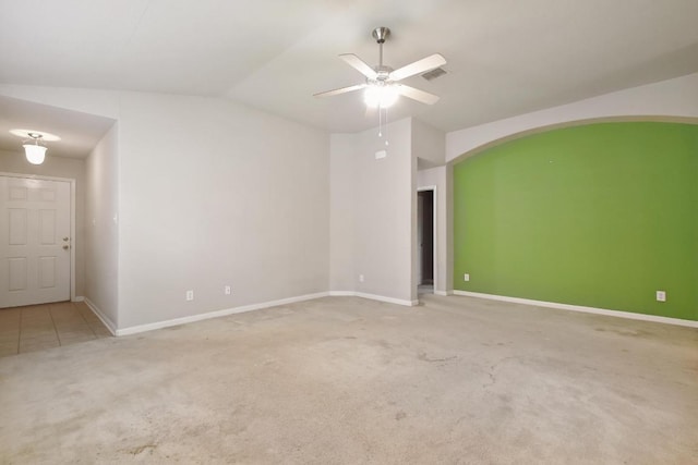 10423 Ancient Anchor, San Antonio, TX 78245 - carpeted empty room with vaulted ceiling and a ceiling fan