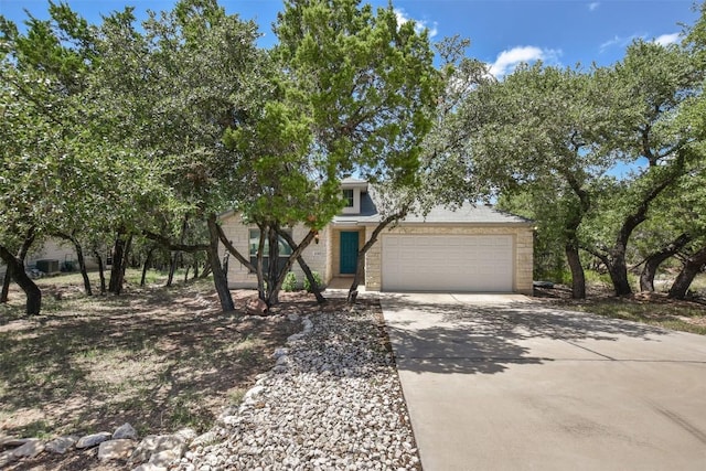 21510 Paine Ave, Lago Vista, TX 78645 - view of property hidden behind natural elements featuring concrete driveway and an attached garage