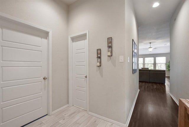 21510 Paine Ave, Lago Vista, TX 78645 - corridor featuring light wood-type flooring and recessed lighting