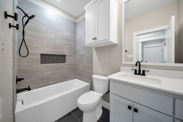 122 Buffalo Ridge Rd, Giddings, TX 78942 - bathroom with vanity, tile patterned floors, and tub / shower combination