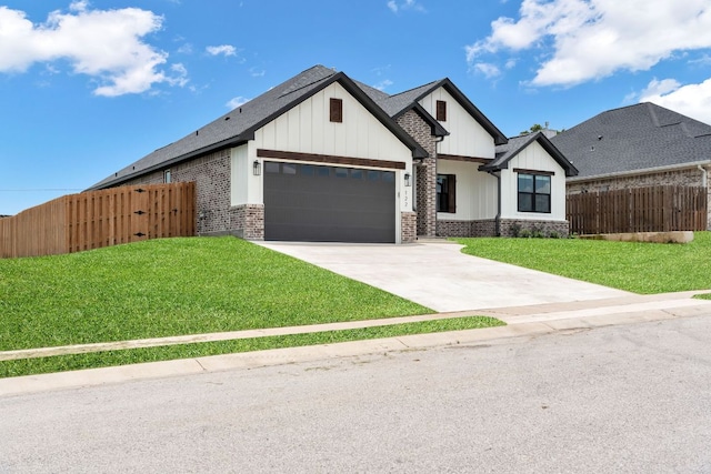 122 Buffalo Ridge Rd, Giddings, TX 78942 - modern inspired farmhouse with brick siding, a garage, board and batten siding, driveway, and roof with shingles