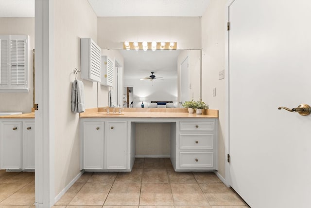 605 Flamingo Blvd, Lakeway, TX 78734 - full bath featuring ceiling fan, vanity, and tile patterned flooring