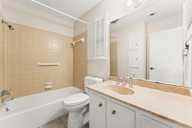 605 Flamingo Blvd, Lakeway, TX 78734 - bathroom featuring shower / tub combination, vanity, and tile patterned floors