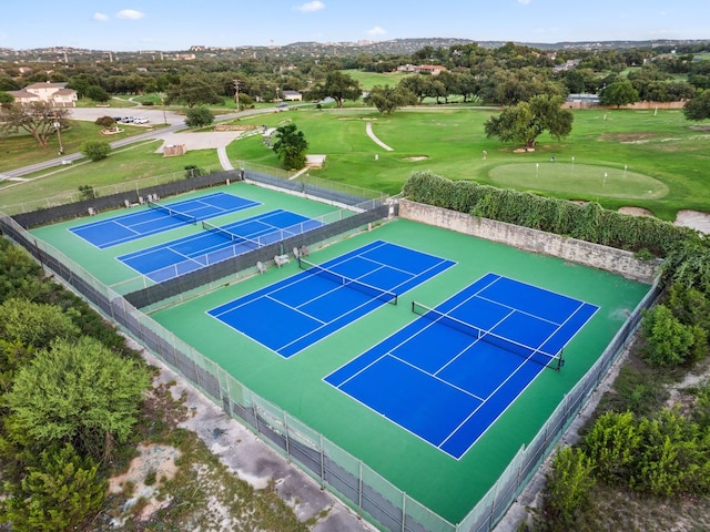 605 Flamingo Blvd, Lakeway, TX 78734 - view of tennis court featuring a putting green and view of golf course