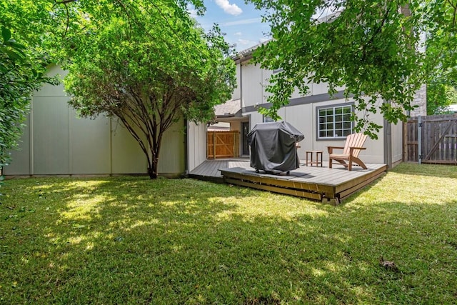 2207 Shoalmont Dr, Austin, TX 78756 - fenced backyard with a deck and a gate