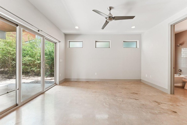 2004 Pennsylvania Ave Unit A, Austin, TX 78702 - spare room with concrete flooring, ceiling fan, and recessed lighting