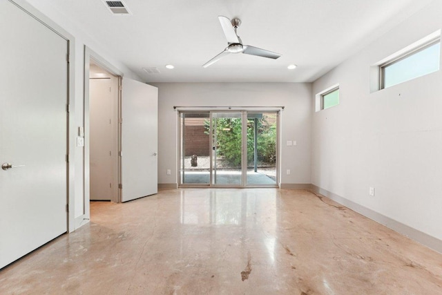 2004 Pennsylvania Ave Unit A, Austin, TX 78702 - unfurnished room featuring concrete flooring, a ceiling fan, and recessed lighting