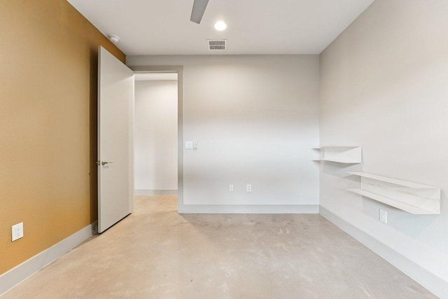 2004 Pennsylvania Ave Unit A, Austin, TX 78702 - unfurnished room with concrete floors, a ceiling fan, a smoke detector, and recessed lighting