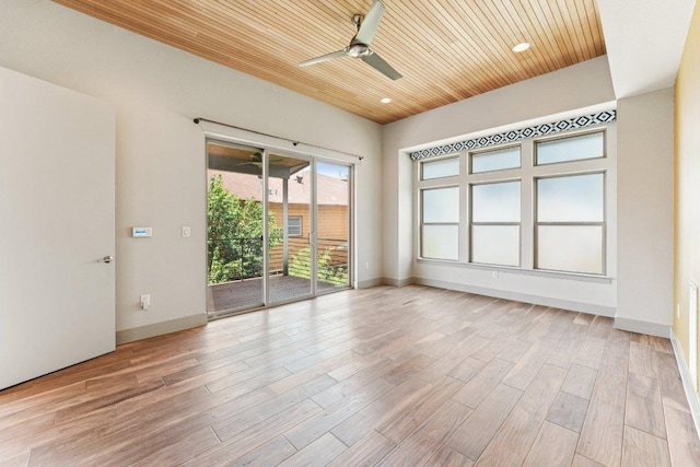2004 Pennsylvania Ave Unit A, Austin, TX 78702 - empty room featuring wood ceiling, a ceiling fan, and light wood-style flooring