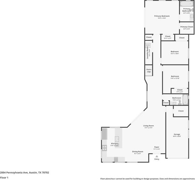 2004 Pennsylvania Ave Unit A, Austin, TX 78702 - view of room layout