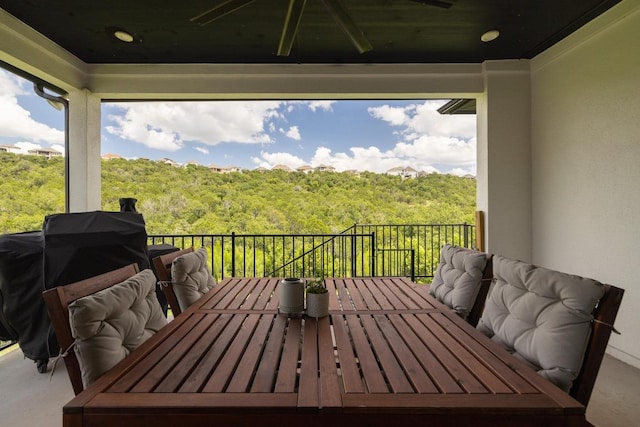 1332 Brescia Walk, Leander, TX 78641 - deck featuring a view of trees and an outdoor hangout area