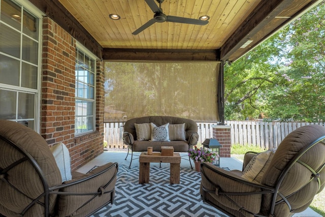 604 Cutty Trl, Lakeway, TX 78734 - balcony with an outdoor hangout area and ceiling fan