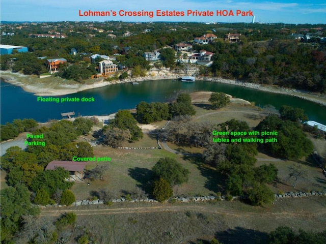 604 Cutty Trl, Lakeway, TX 78734 - aerial overview of property's location featuring a large body of water