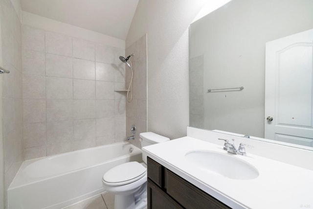 21016 Abigail Way, Pflugerville, TX 78660 - bathroom featuring vanity, bathing tub / shower combination, and vaulted ceiling