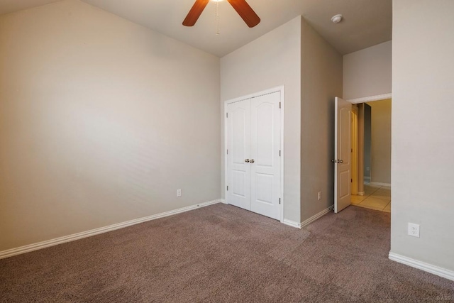 21016 Abigail Way, Pflugerville, TX 78660 - unfurnished bedroom with carpet floors, a closet, and a ceiling fan