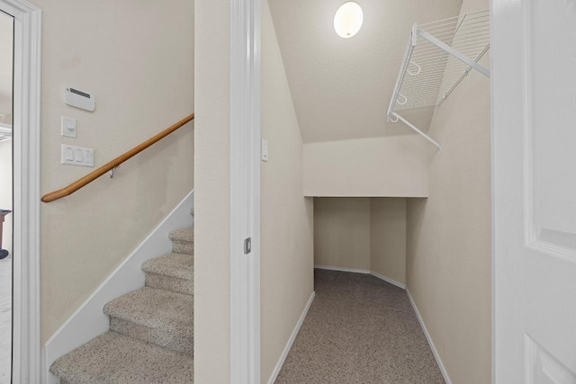 1310 Parmer Ln W Unit 3201, Austin, TX 78727 - staircase with carpet floors and lofted ceiling