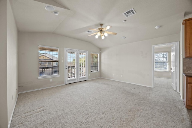 1310 Parmer Ln W Unit 3201, Austin, TX 78727 - unfurnished room featuring lofted ceiling, a ceiling fan, and light colored carpet