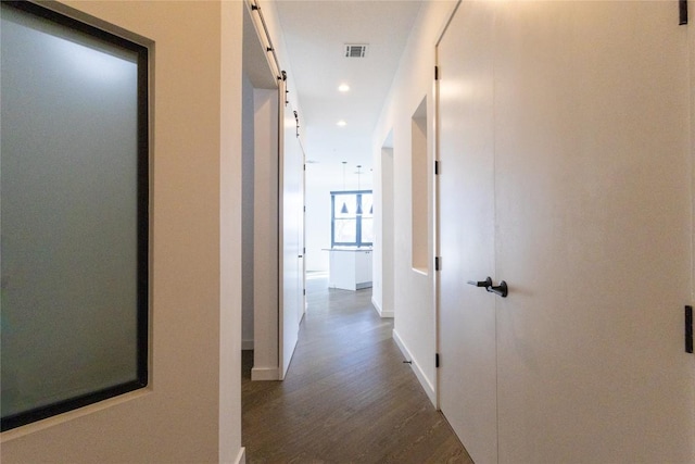 800 Embassy Dr Unit 137, Austin, TX 78702 - hallway with dark wood-style floors and recessed lighting